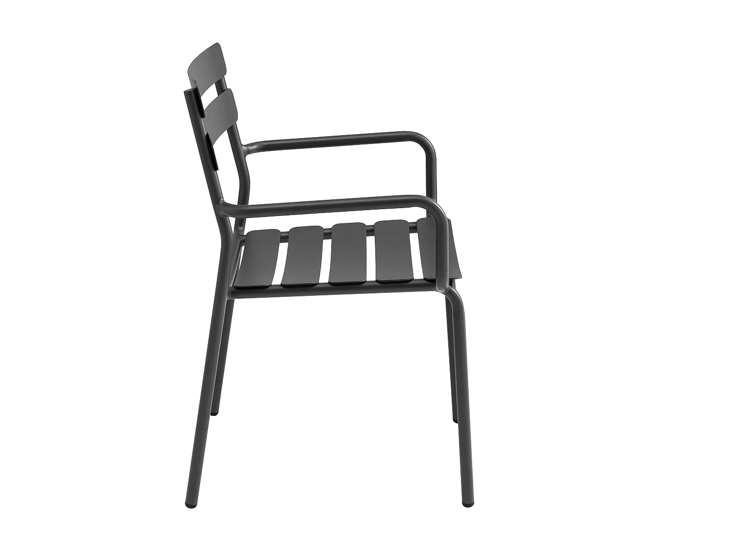 Fauteuil de terrasse en aluminium noir