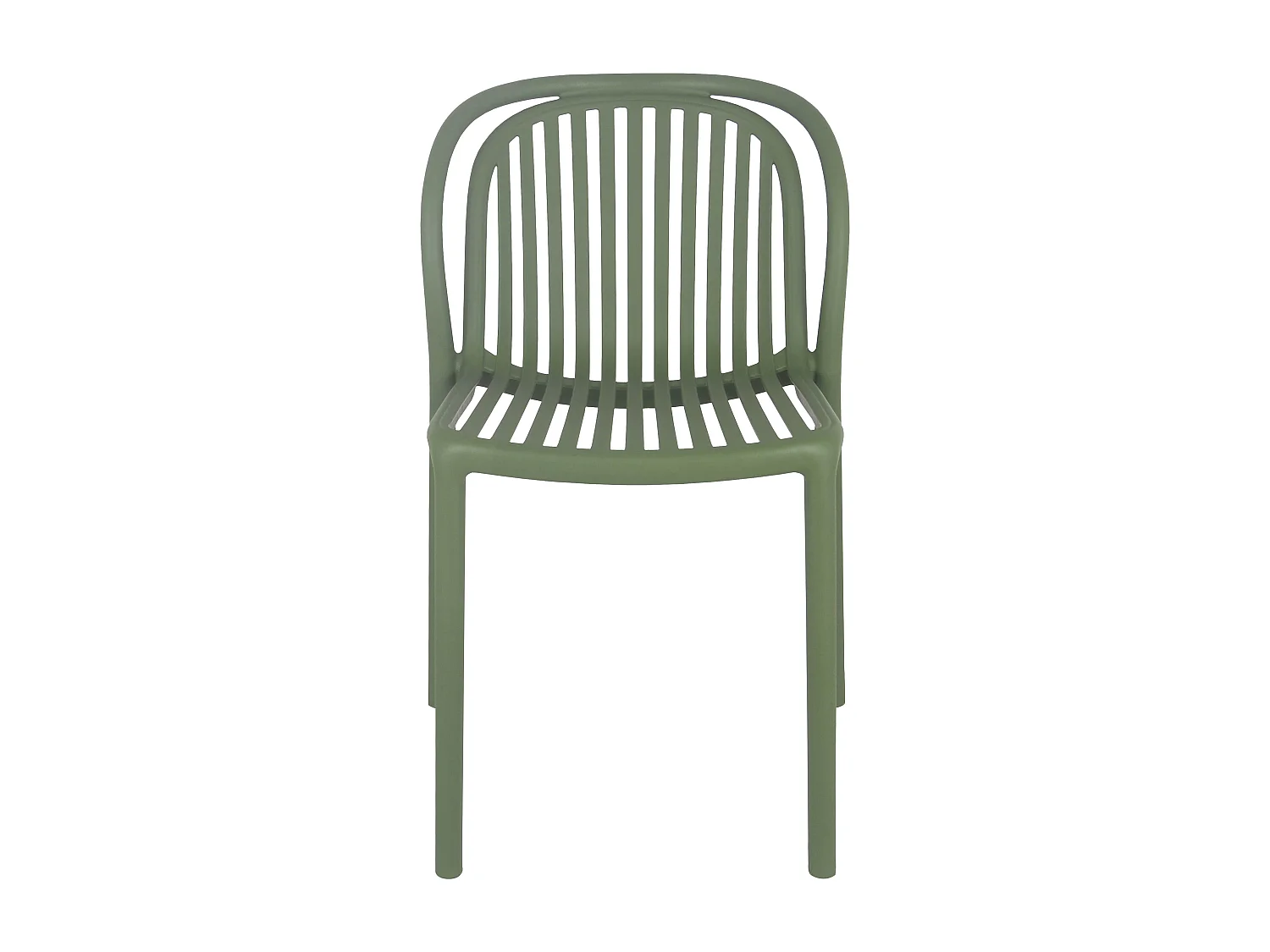 Lot de 4 chaises de terrasse en plastique vert olive