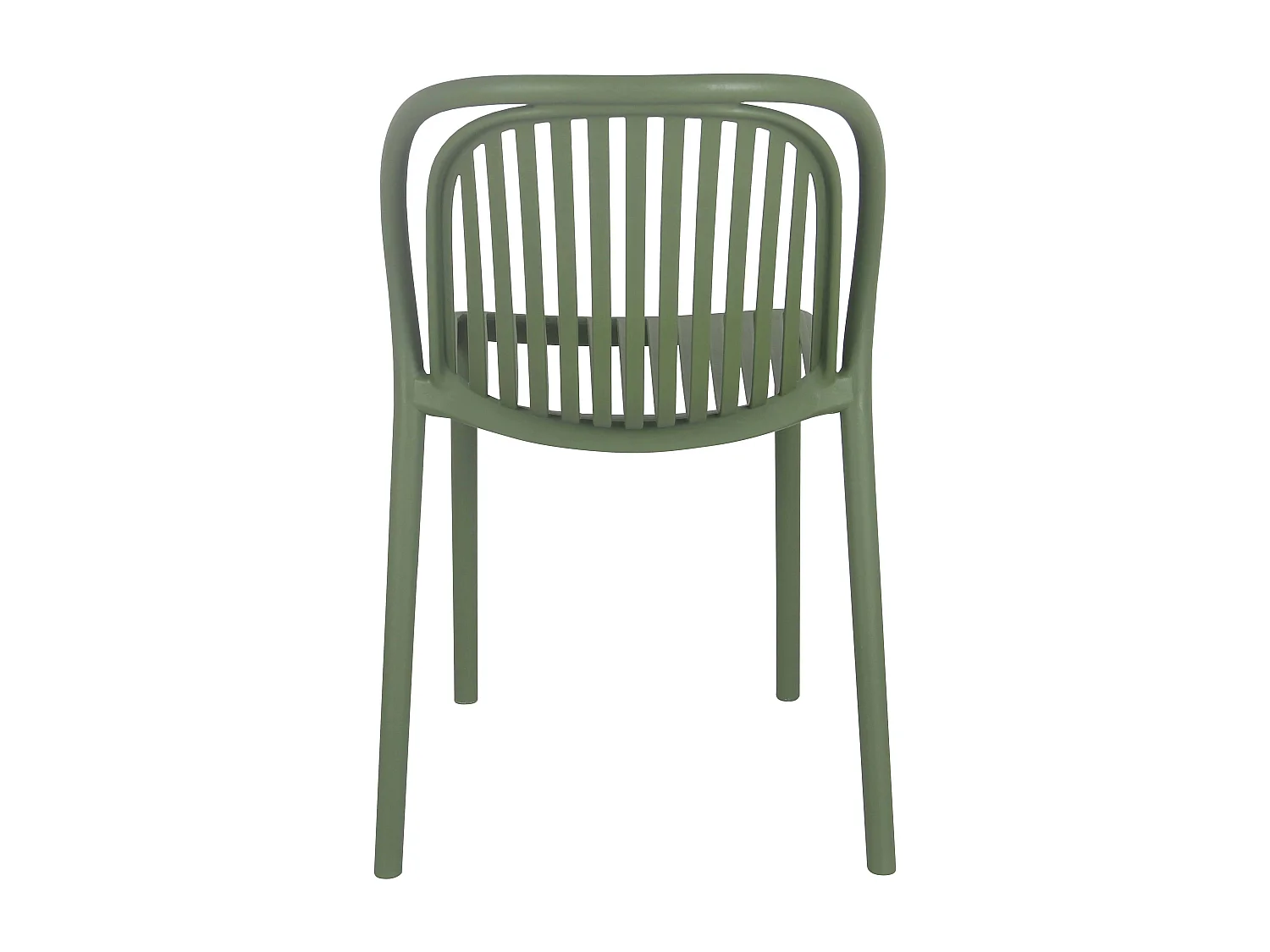 Lot de 4 chaises de terrasse en plastique vert olive