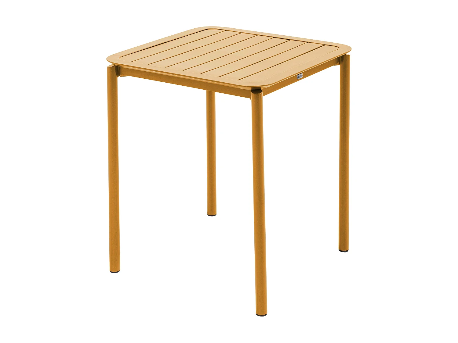 Ensemble table de terrasse 70cm et 2 chaises jaune moutarde