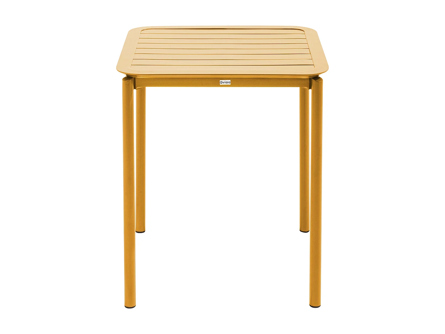 Ensemble table de terrasse 70cm et 2 chaises jaune moutarde