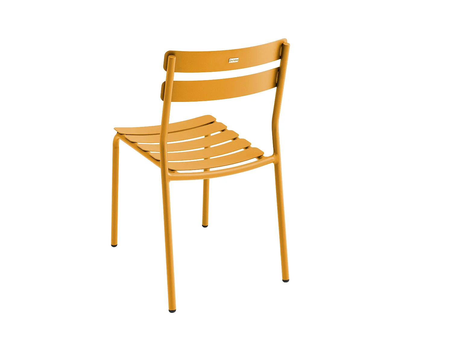 Ensemble table de terrasse 70cm et 2 chaises jaune moutarde