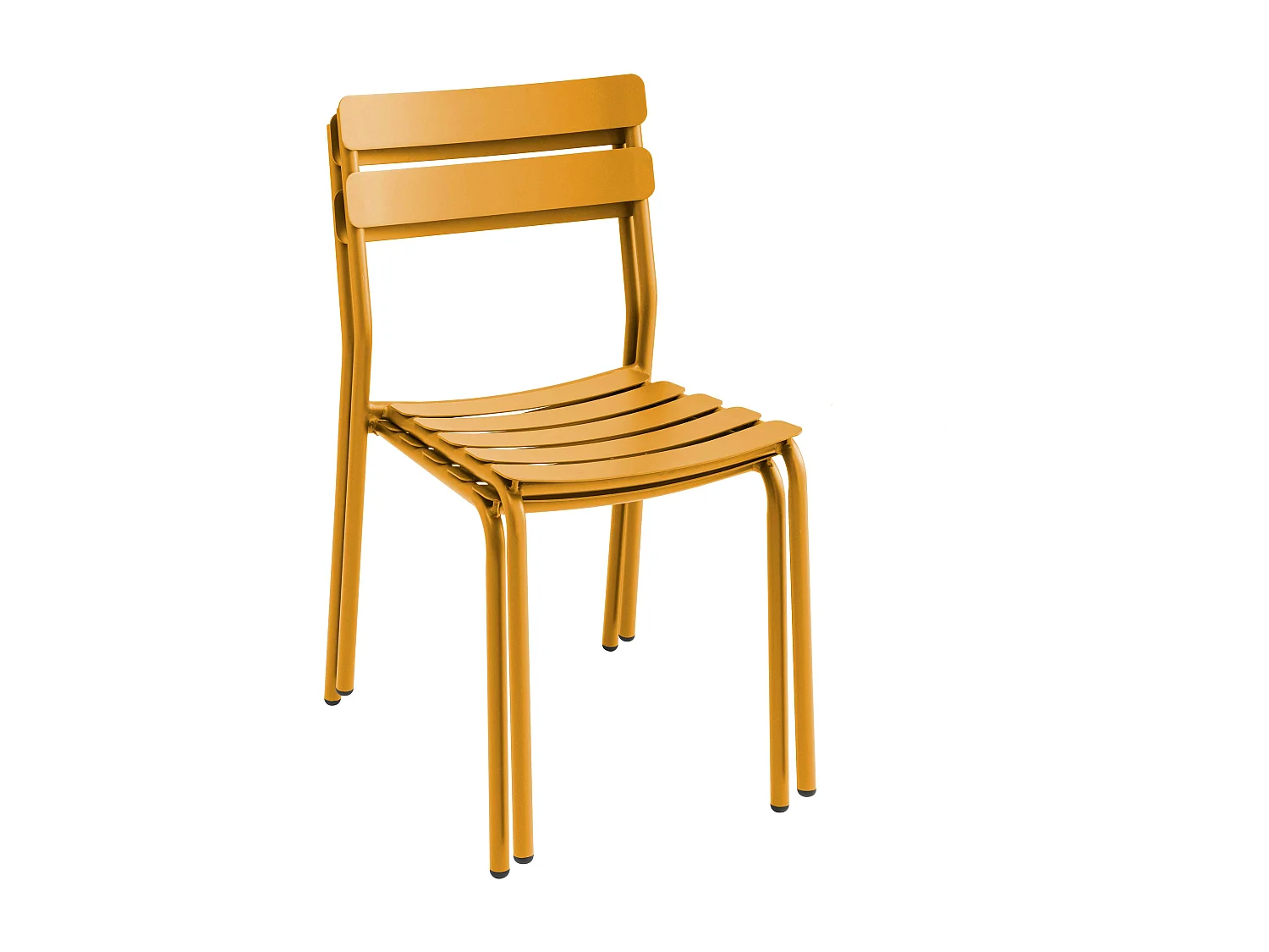 Ensemble table de terrasse 70cm et 2 chaises jaune moutarde