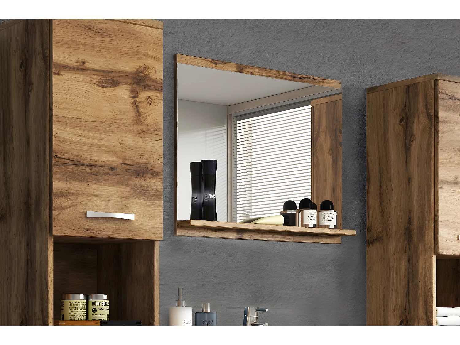 Ensemble de meubles de salle de bain - chêne wotan - Sillali grand