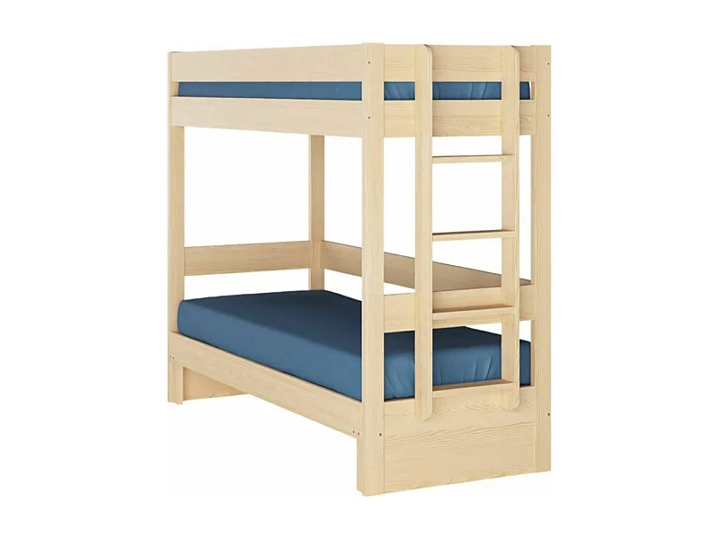 Lit superposé gigogne 80x200 cm bois massif bois naturel RAVI