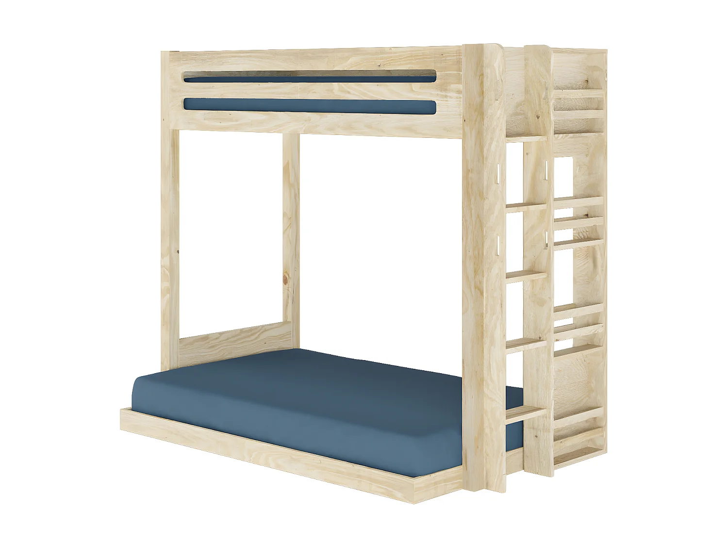 Pack lit superposé Montessori avec matelas 120x190 cm bois massif bois naturel ISA