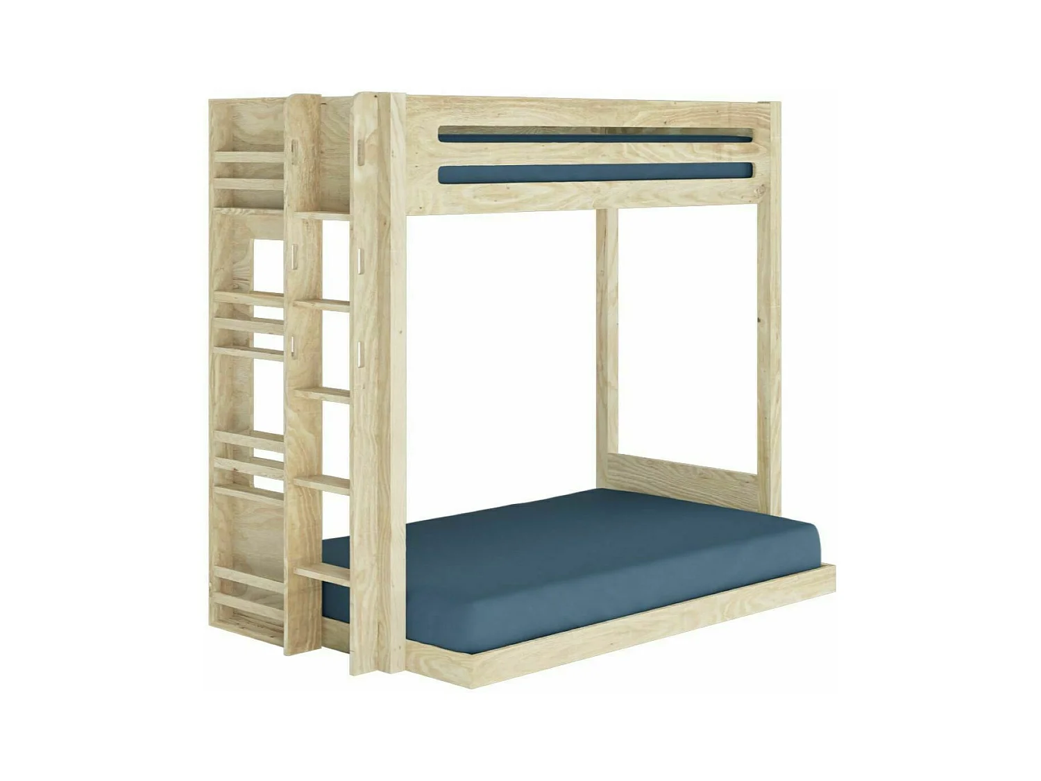 Pack lit superposé Montessori avec matelas 120x190 cm bois massif bois naturel ISA