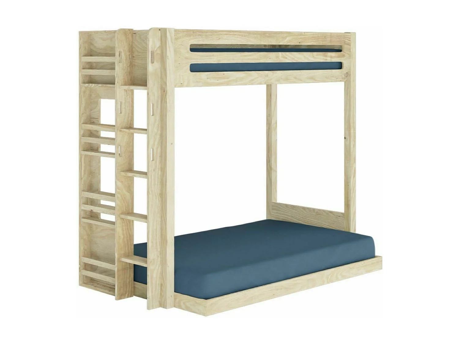 Pack lit superposé Montessori avec matelas 120x190 cm bois massif bois naturel ISA