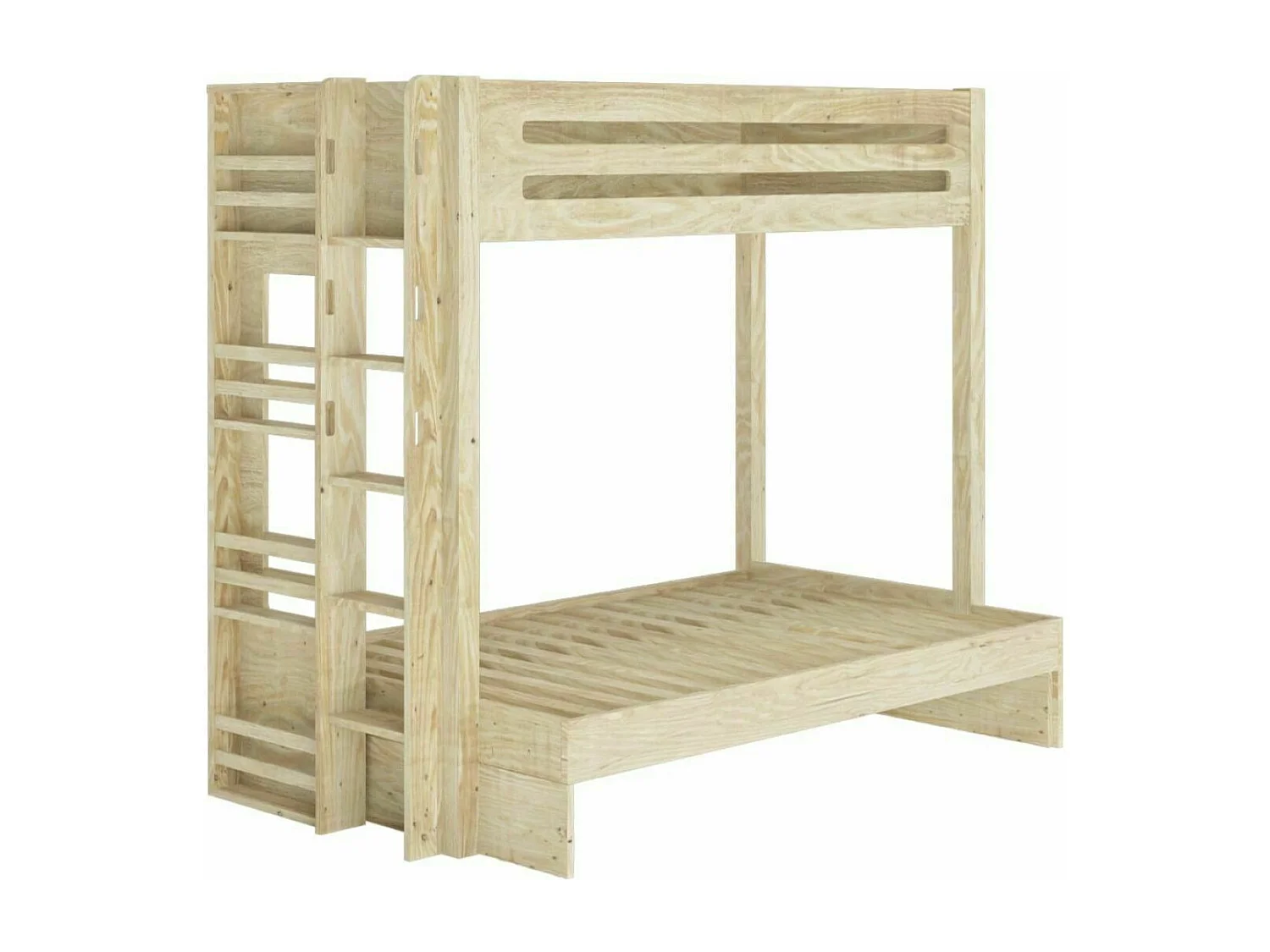 Lit superposé 3 places 120x190 cm bois massif bois naturel ISA