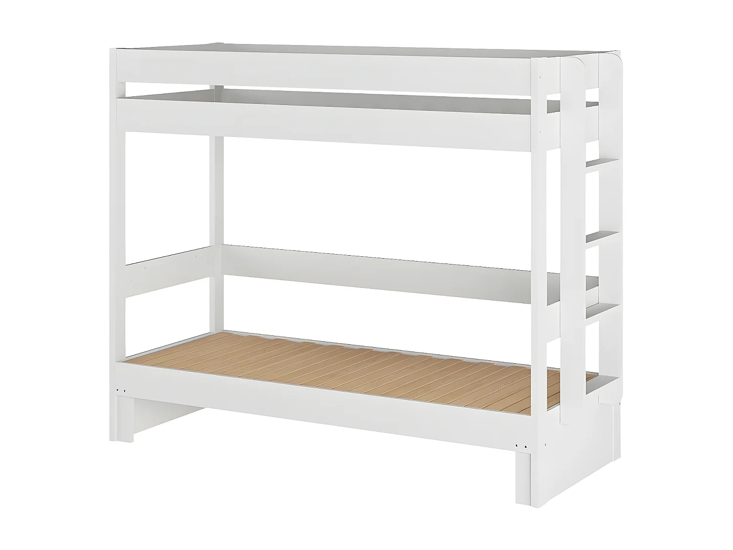 Lit superposé gigogne 80x200 cm bois massif blanc RAVI