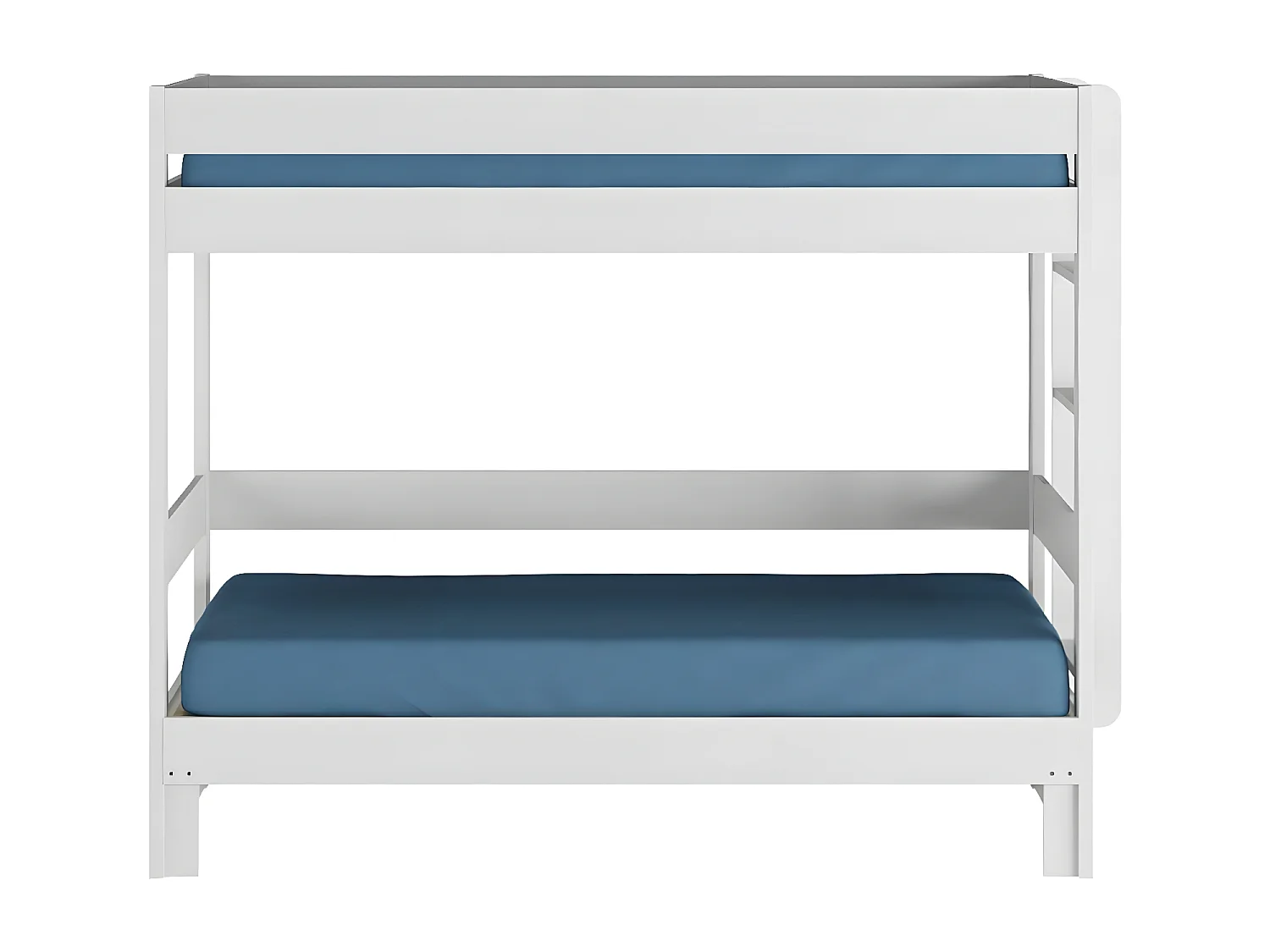 Lit superposé gigogne 80x200 cm bois massif blanc RAVI