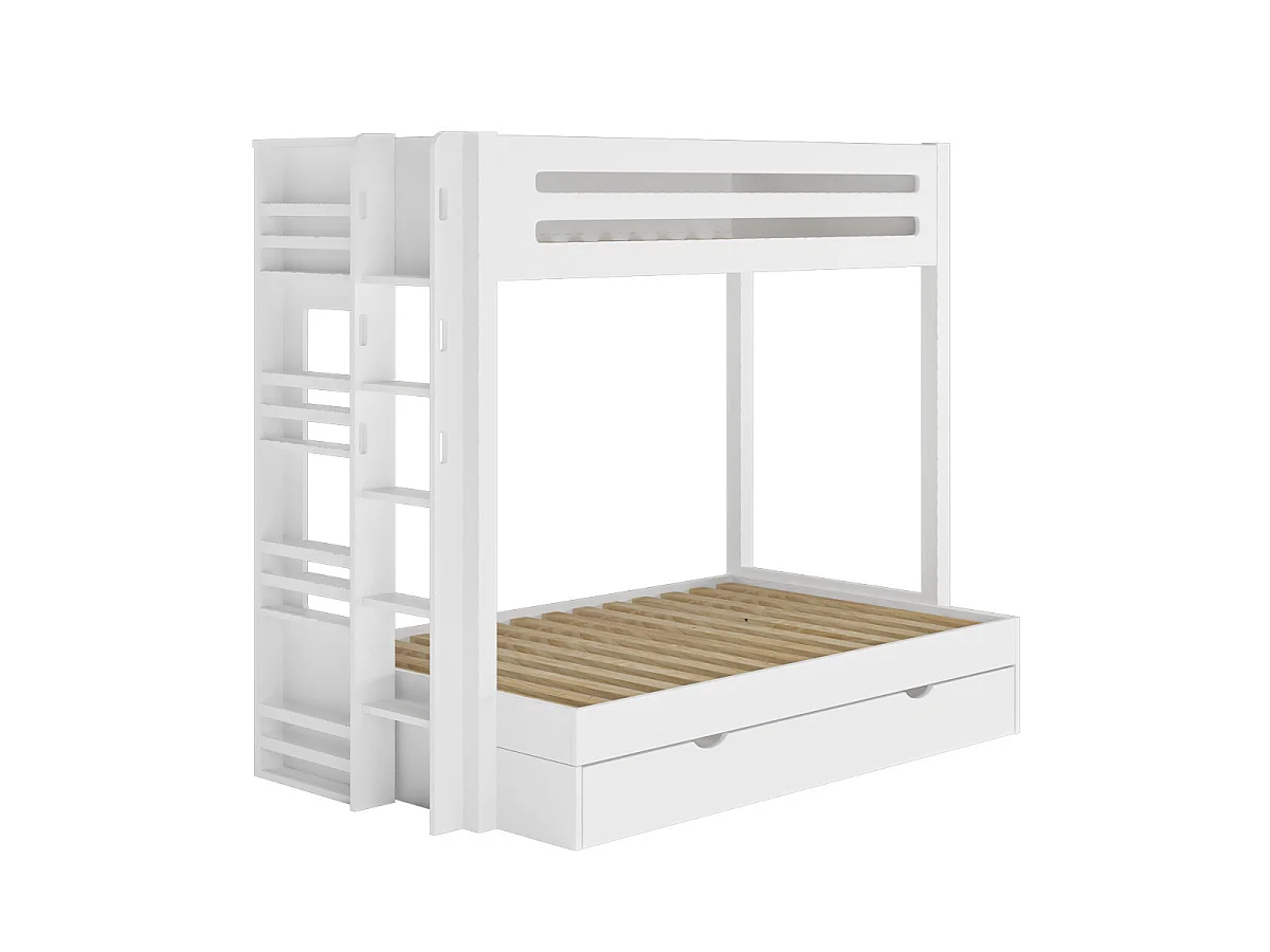 Lit superposé 4 places 120x190 cm bois massif blanc ISA