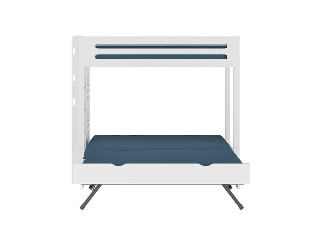 Lit superposé 4 places 120x190 cm bois massif blanc ISA