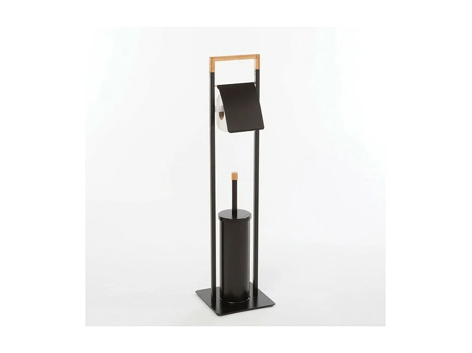 Combiné Wc CHIC Bambou & Acier Noir mat Spirella