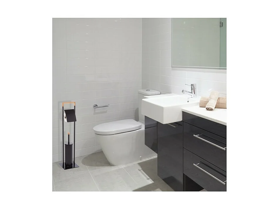 Combiné Wc CHIC Bambou & Acier Noir mat Spirella