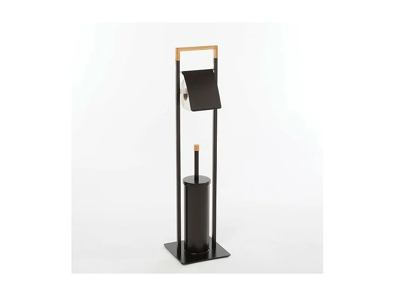 Combiné Wc CHIC Bambou & Acier Noir mat Spirella