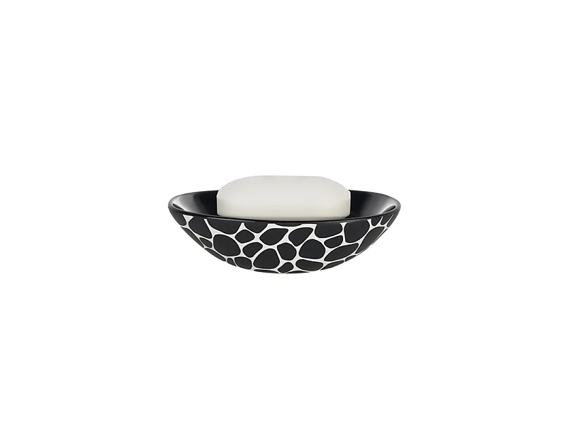 Porte savon Céramique DARWIN PEBBLE Noir Spirella