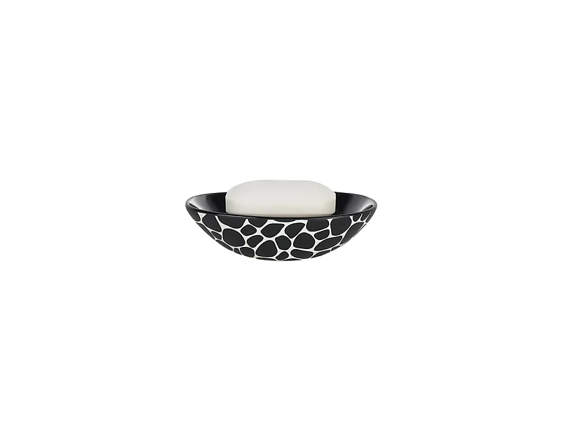 Porte savon Céramique DARWIN PEBBLE Noir Spirella