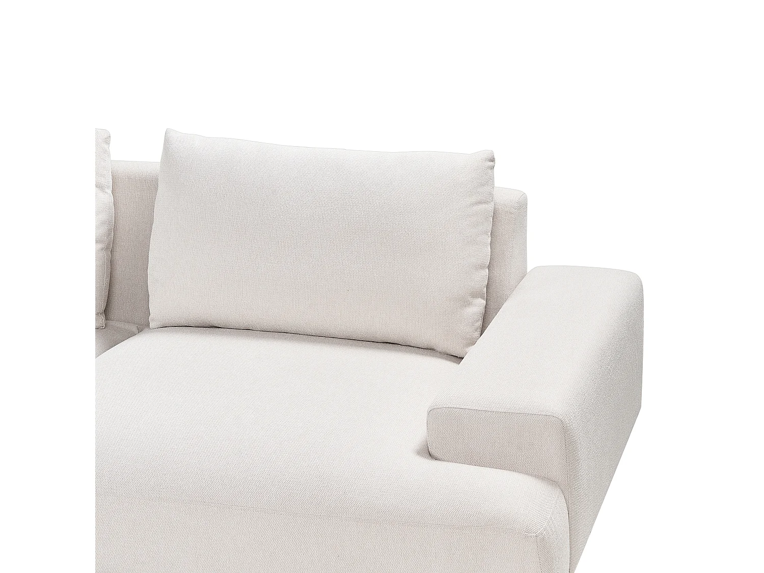 3-Sitzer Ecksofa L-förmig beige mit Chaiselongue rechts mehrere Kissen Mariferd