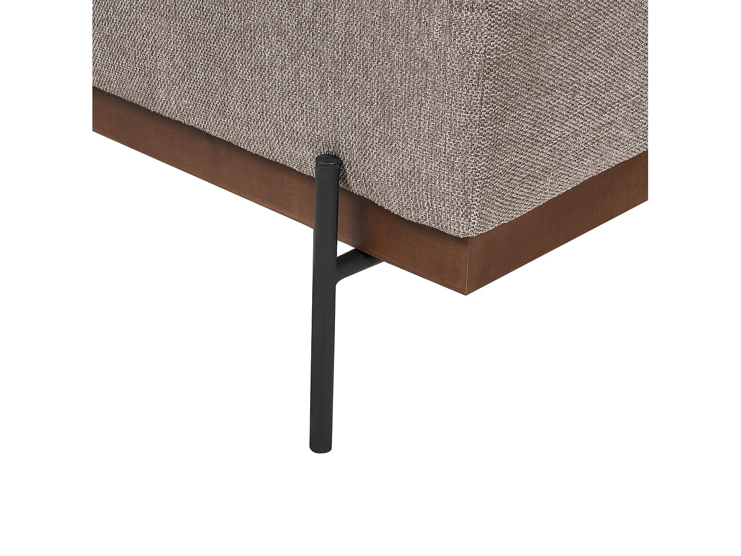 Canapé d'Angle droite Style Minimaliste 3 Places en Tissu Marron Clair et Pieds Métal Mariferd