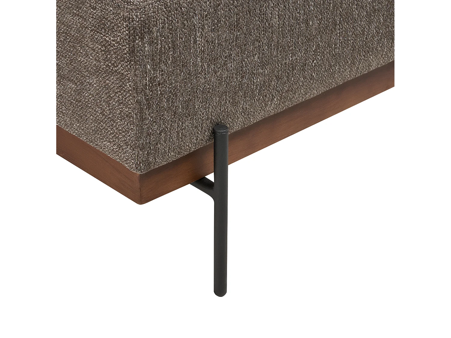 Canapé d'Angle à Droite Style Minimaliste 3 Places en Tissu Marron et Pieds Métal Mariferd