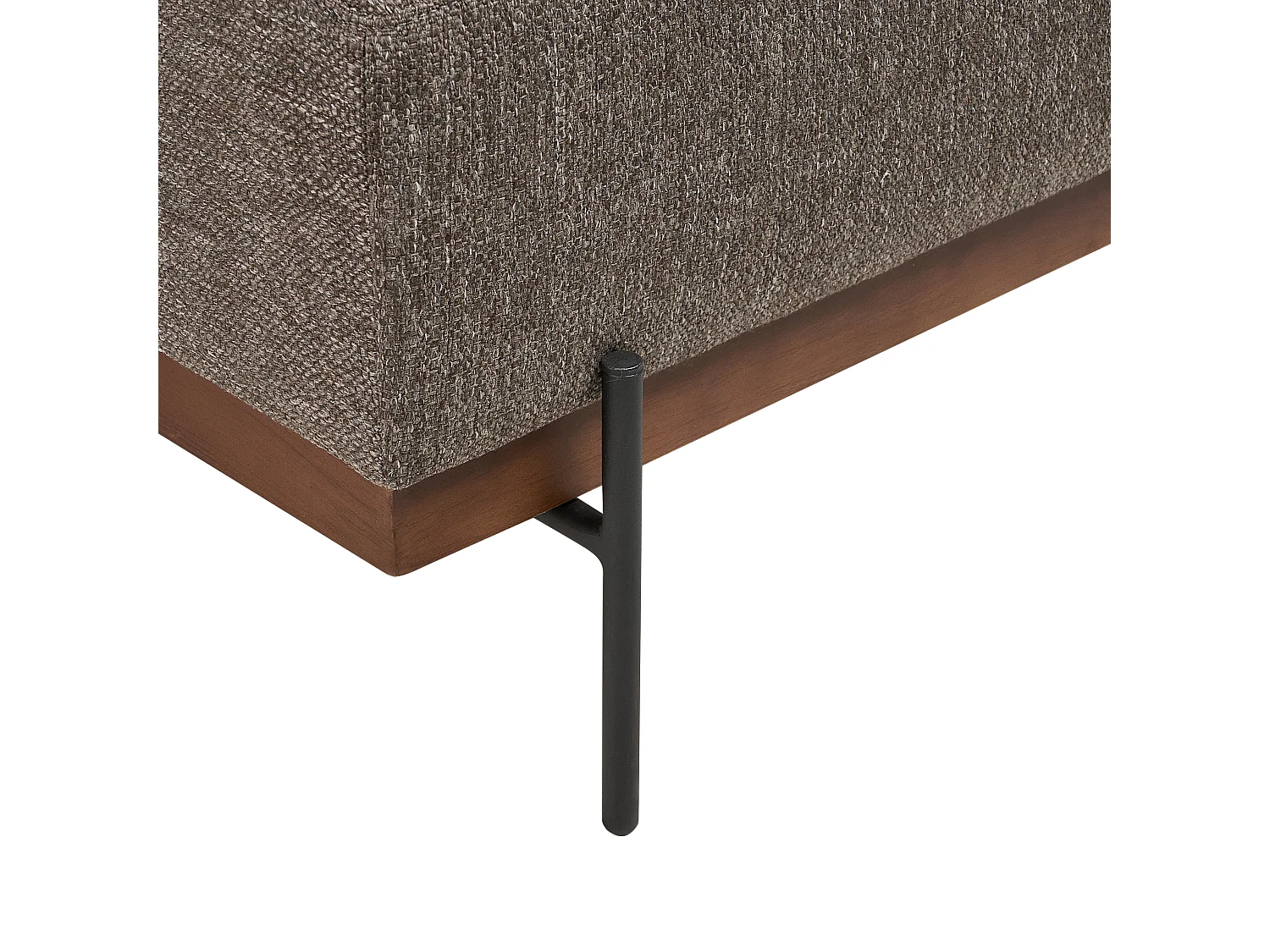 Canapé d'Angle droite Style Minimaliste 3 Places en Tissu Marron et Pieds Métal Mariferd