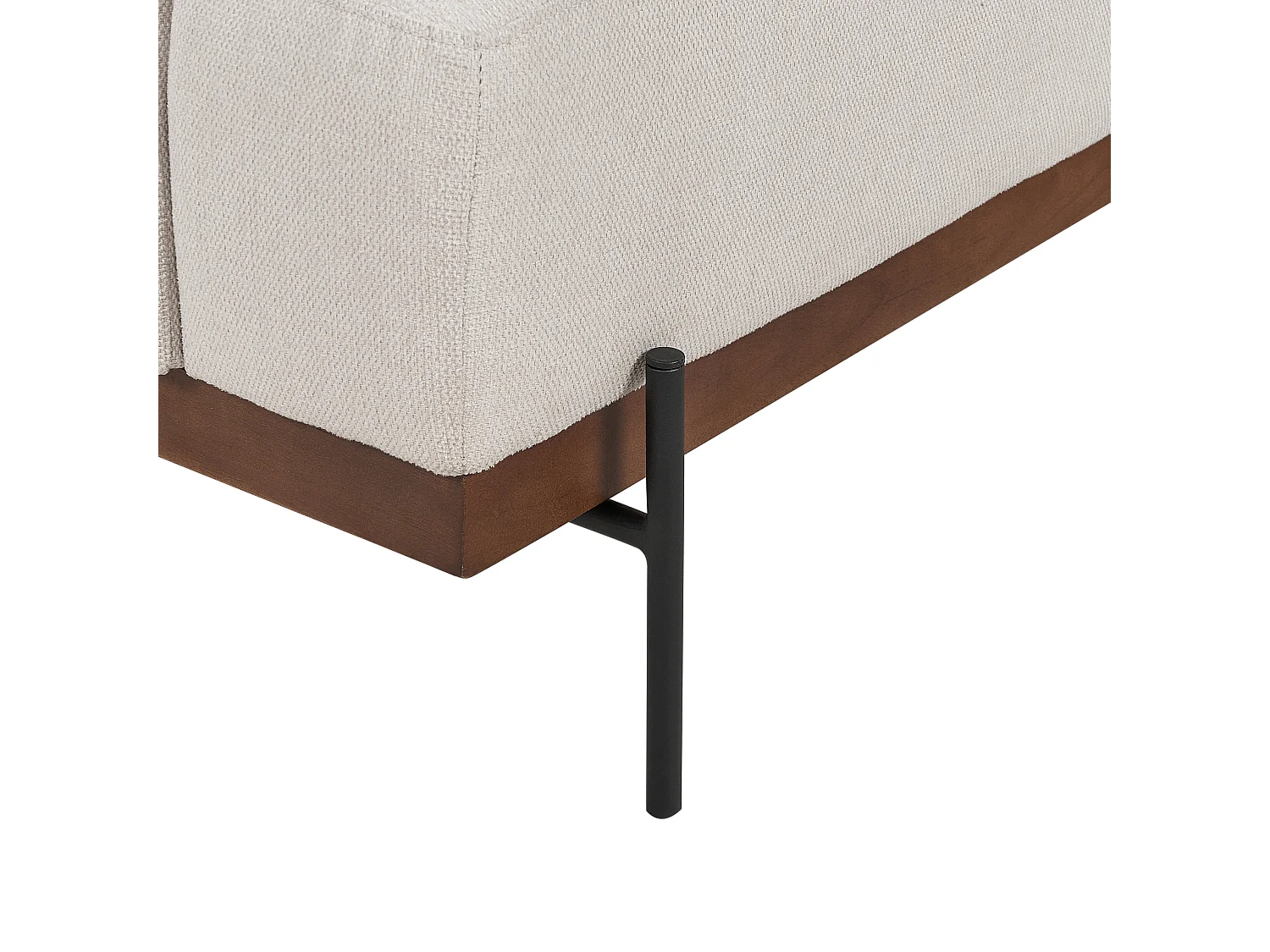 Canapé d\'Angle droite Style Minimaliste 3 Places en Tissu Beige et Pieds Métal Mariferd