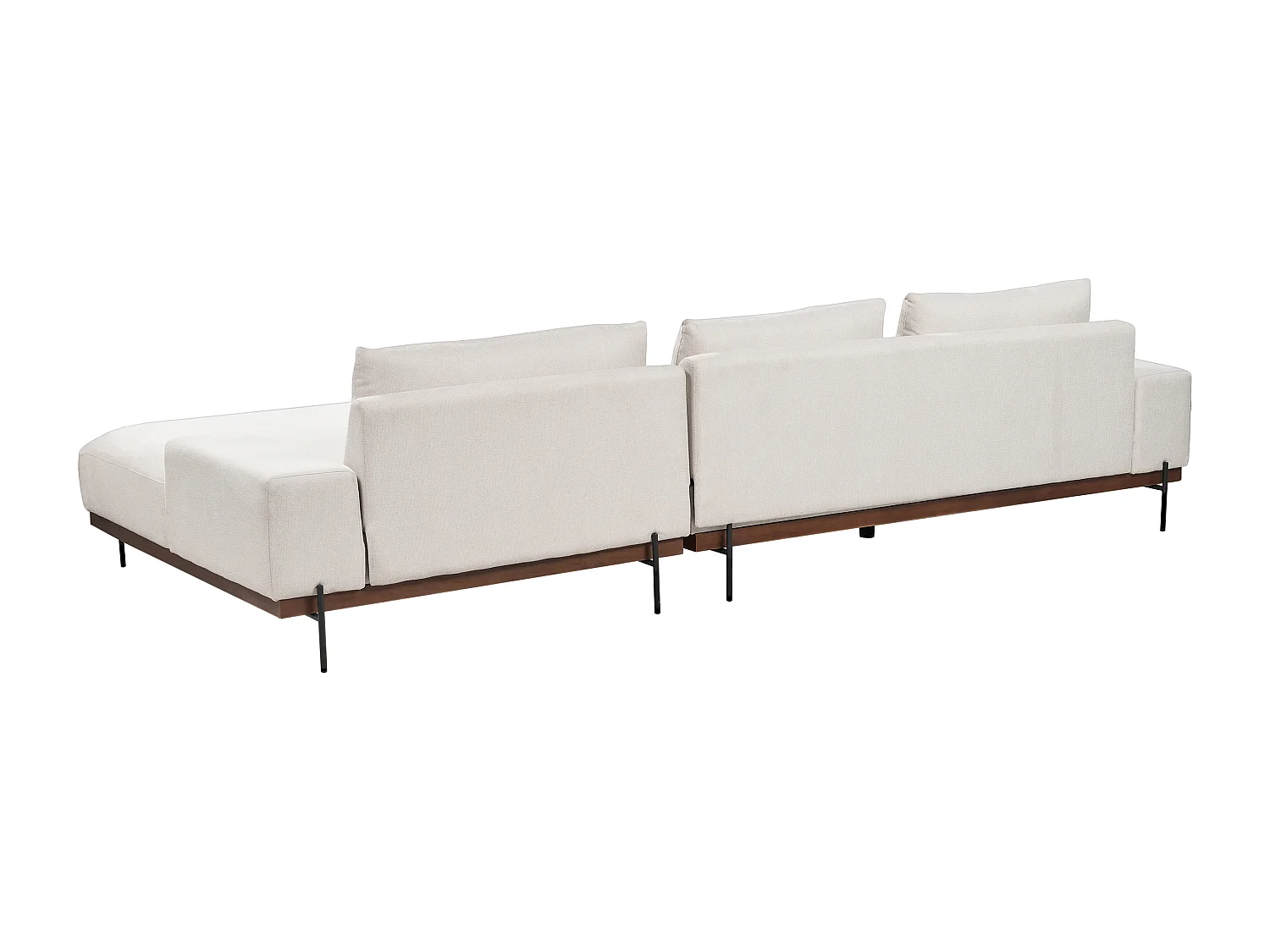 Canapé d'angle MARIFERD Tissu Beige clair 3 places Côté gauche
