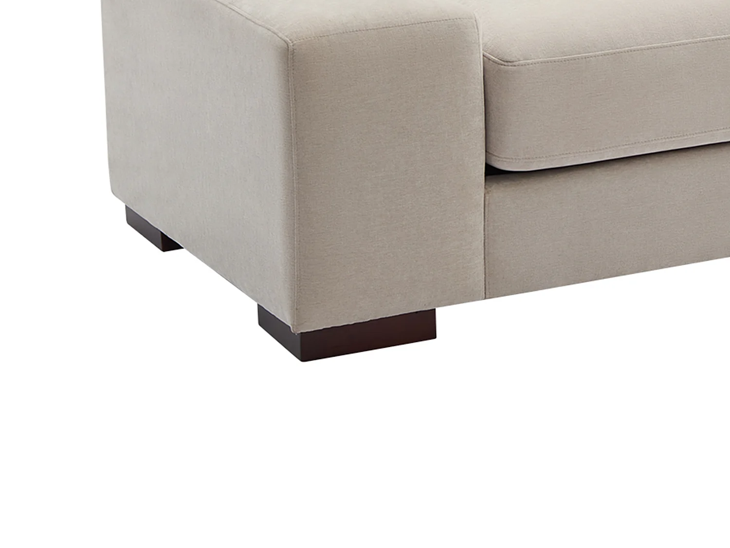 Kanapa narożna prawostronna z beżową tapicerką - STRALAO