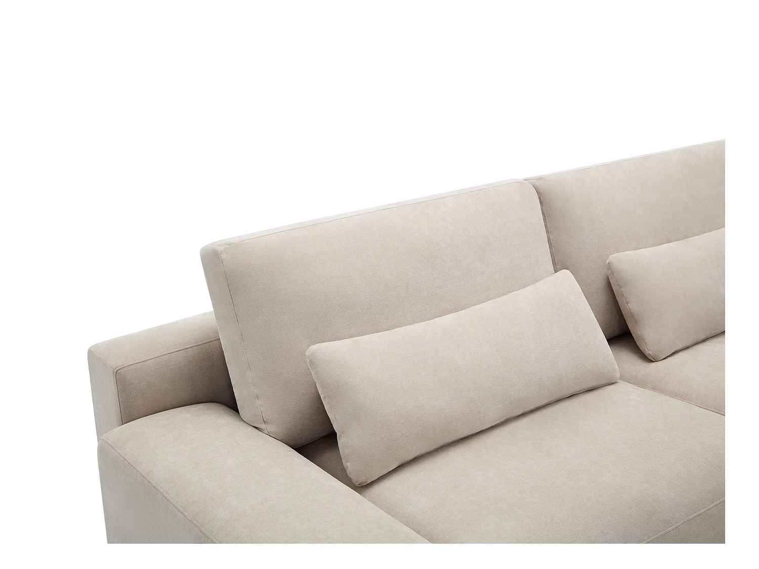 Canapé d'angle droit en tissu beige STRALAO