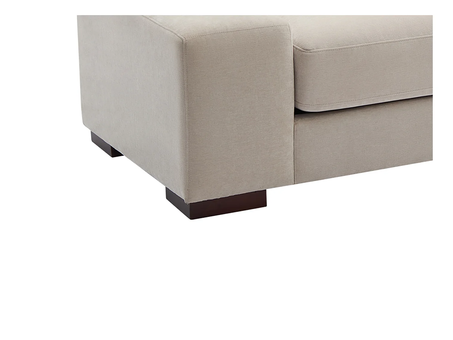 Canapé d'angle droit en tissu beige STRALAO