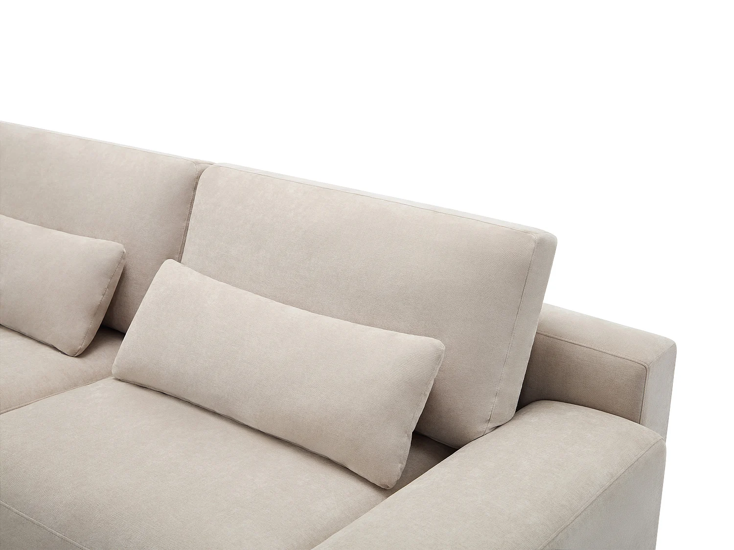 Hoekbank met hoek links van beige stof STRALAO