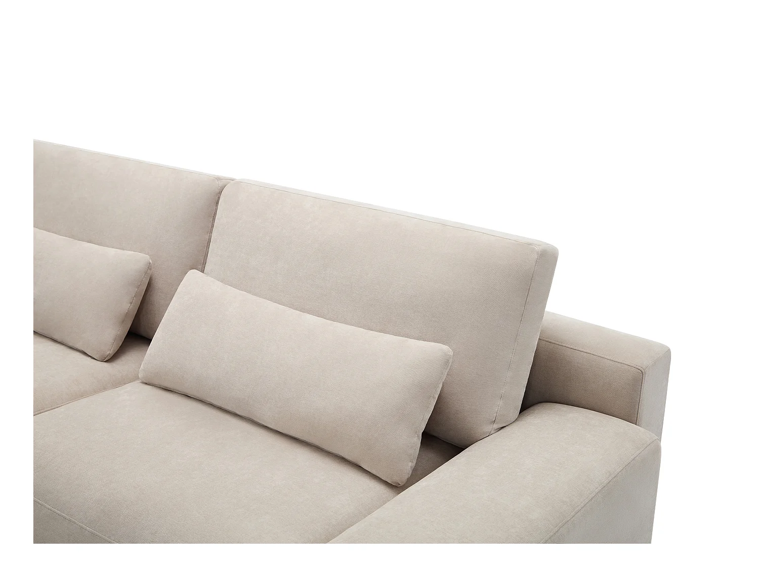 Canapé d'angle gauche en tissu beige STRALAO