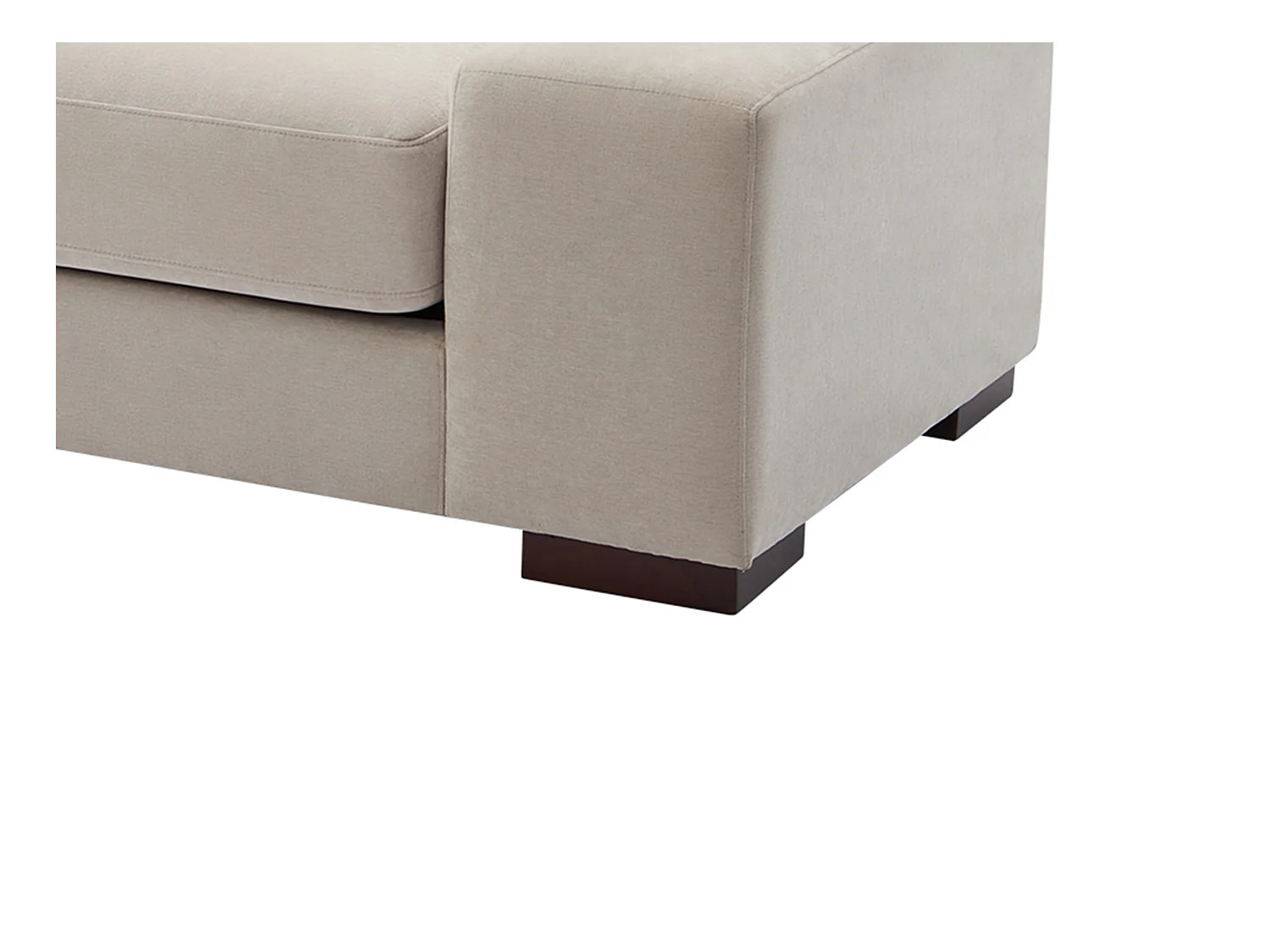 Canapé d'angle gauche en tissu beige STRALAO
