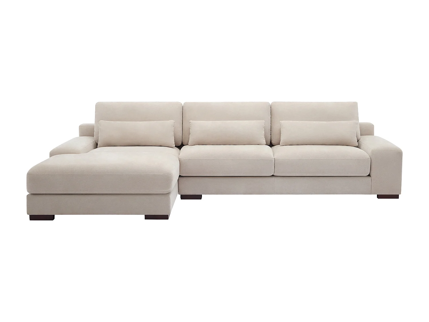 Ecksofa - Ecke links - Stoff - Beige - STRALAO