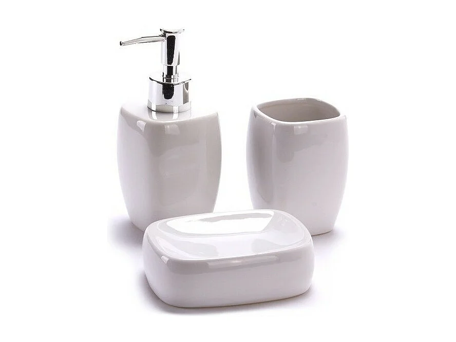 Ensemble 3 accessoires de salle de bain Céramique CLASSIC Blanc MSV