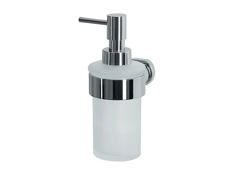 Distributeur de savon à  fixer Verre & Acier chromé MILO Blanc Spirella