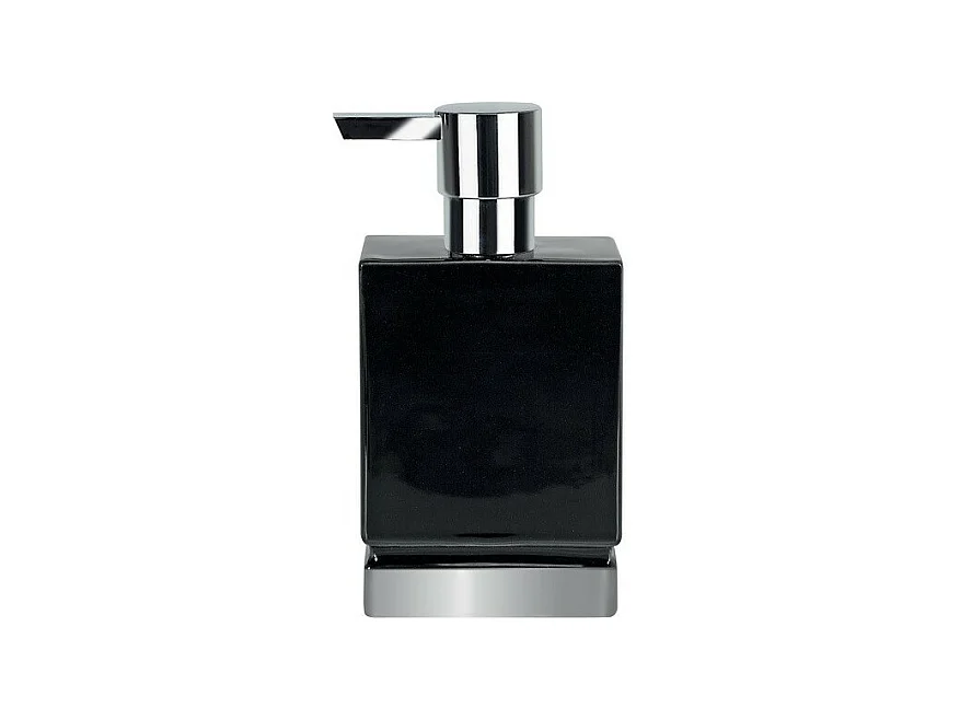 Distributeur de savon Céramique ROMA Noir & Argent Spirella