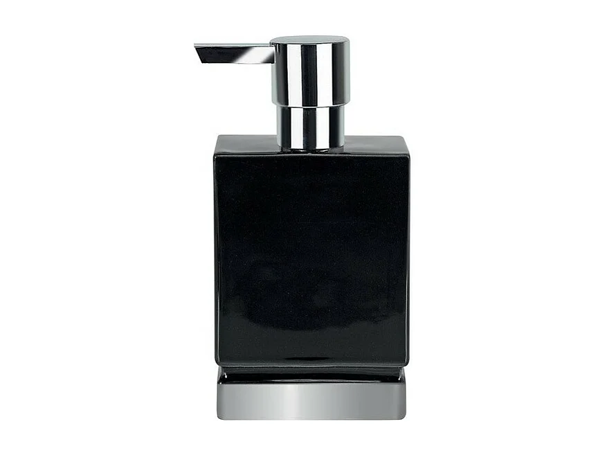 Distributeur de savon Céramique ROMA Noir & Argent Spirella