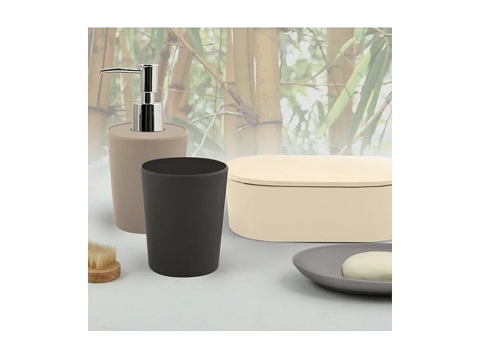 Boite à  cotons Fibres de Bambou TAKEO Gris Spirella