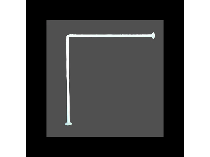 Barre tringle pour rideau de douche d'angle à  fixer en Alu 80x80cm Blanc MSV