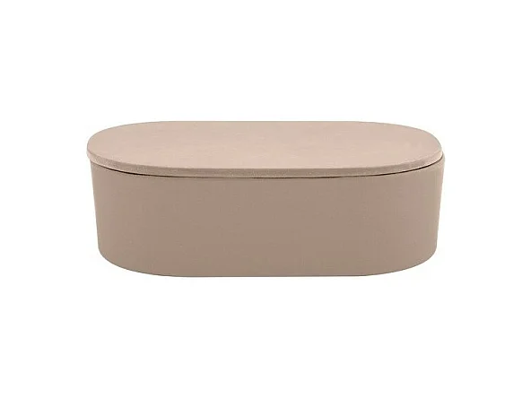 Boite à  cotons Fibres de Bambou TAKEO Taupe Spirella