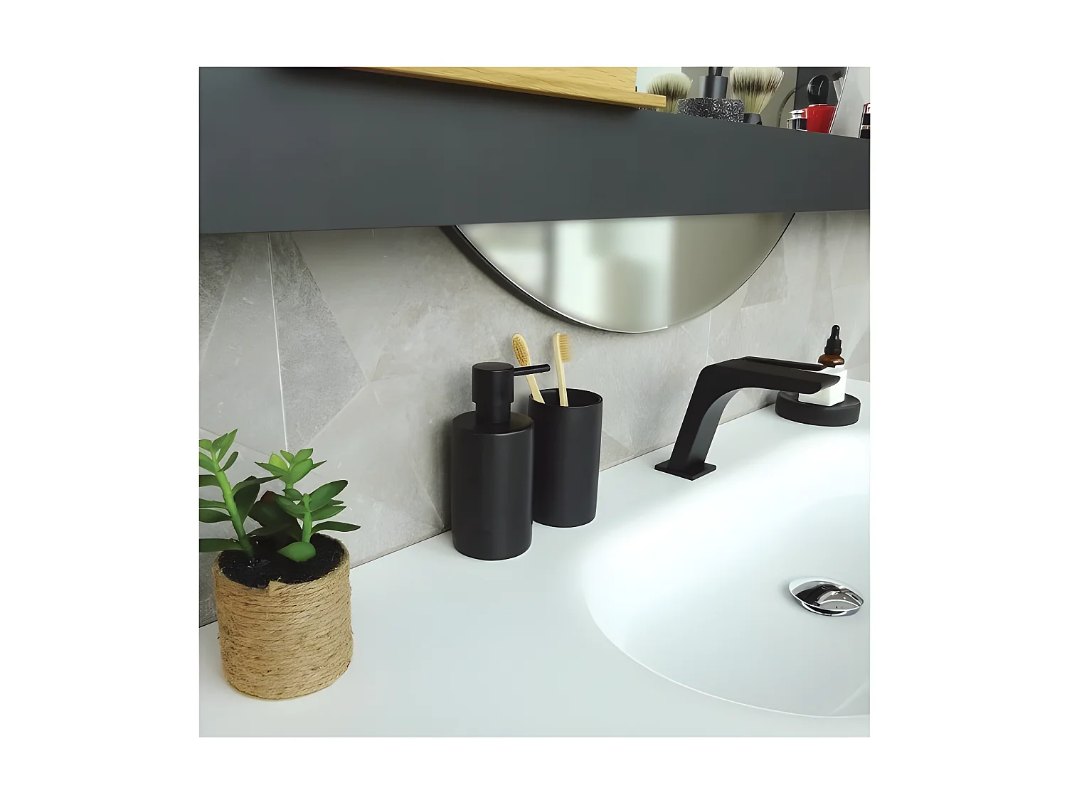 Gobelet Céramique TUBE Noir Spirella