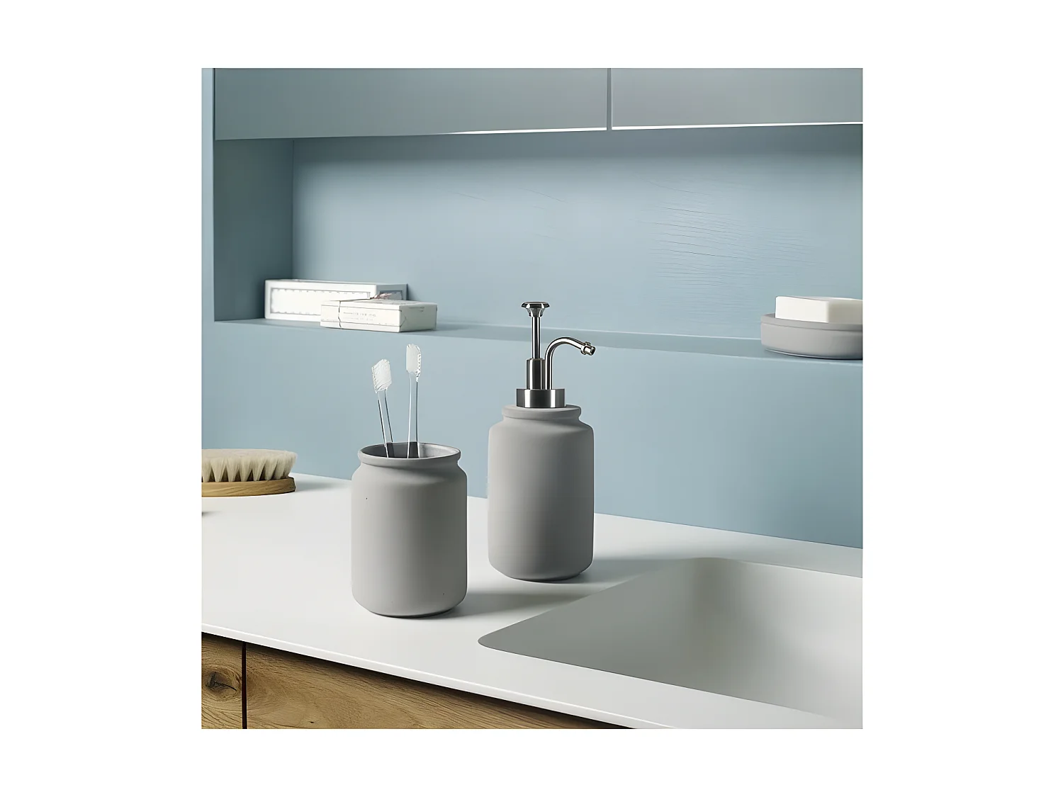 Gobelet Céramique CEMENT Gris Spirella