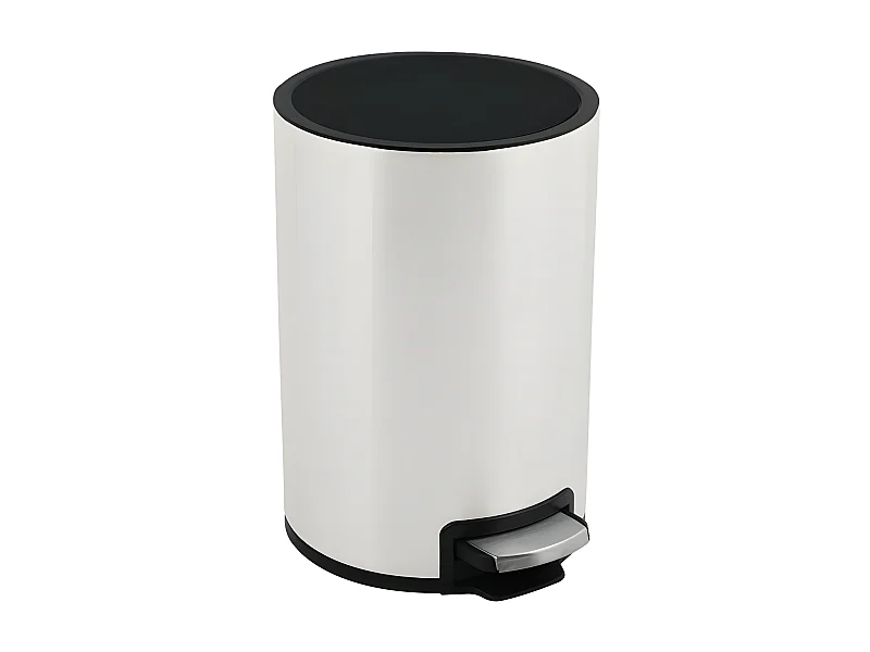 Poubelle à  pédale Inox RIKU 5L Blanc mat Spirella