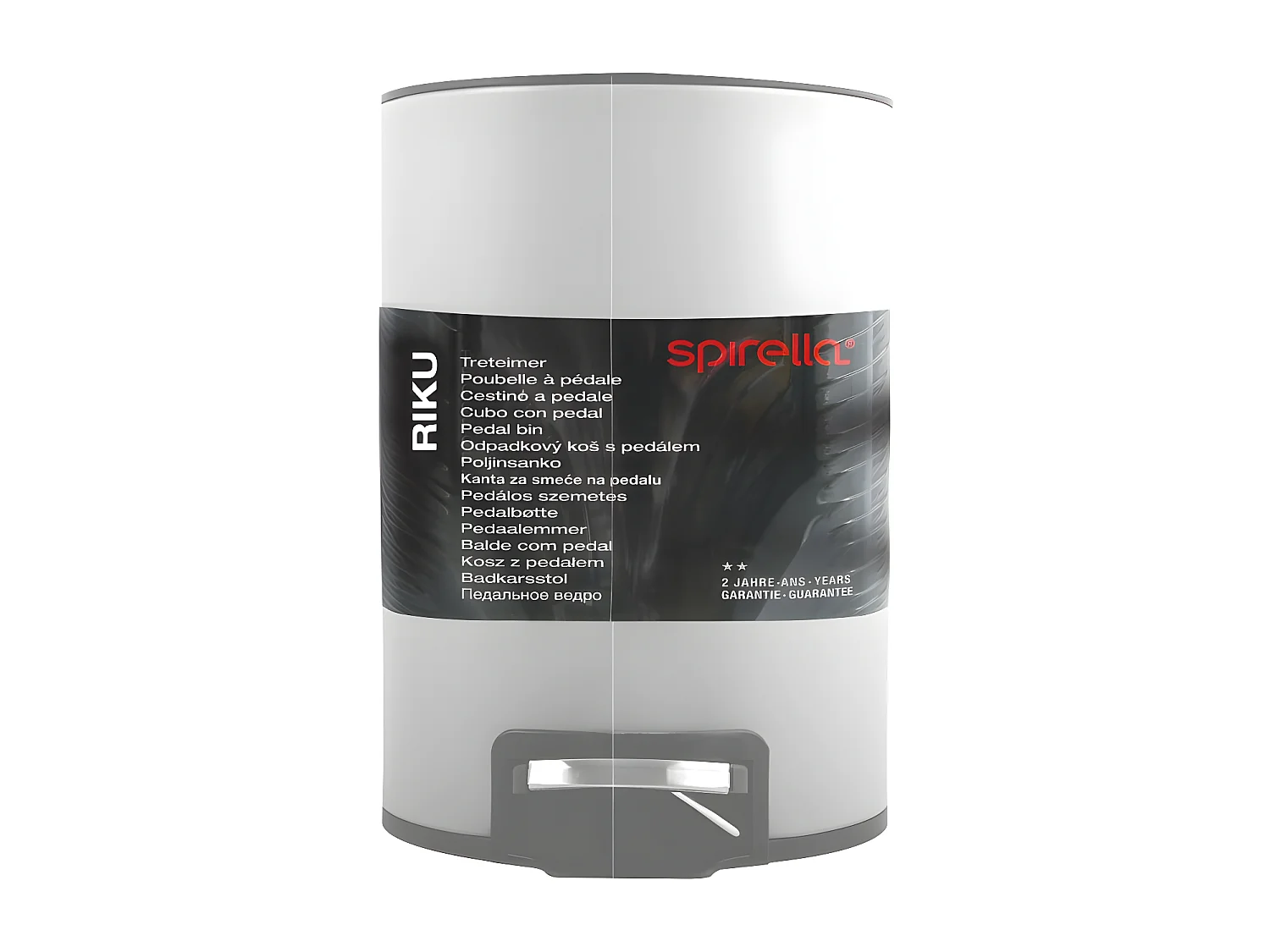 Poubelle à  pédale Inox RIKU 5L Blanc mat Spirella