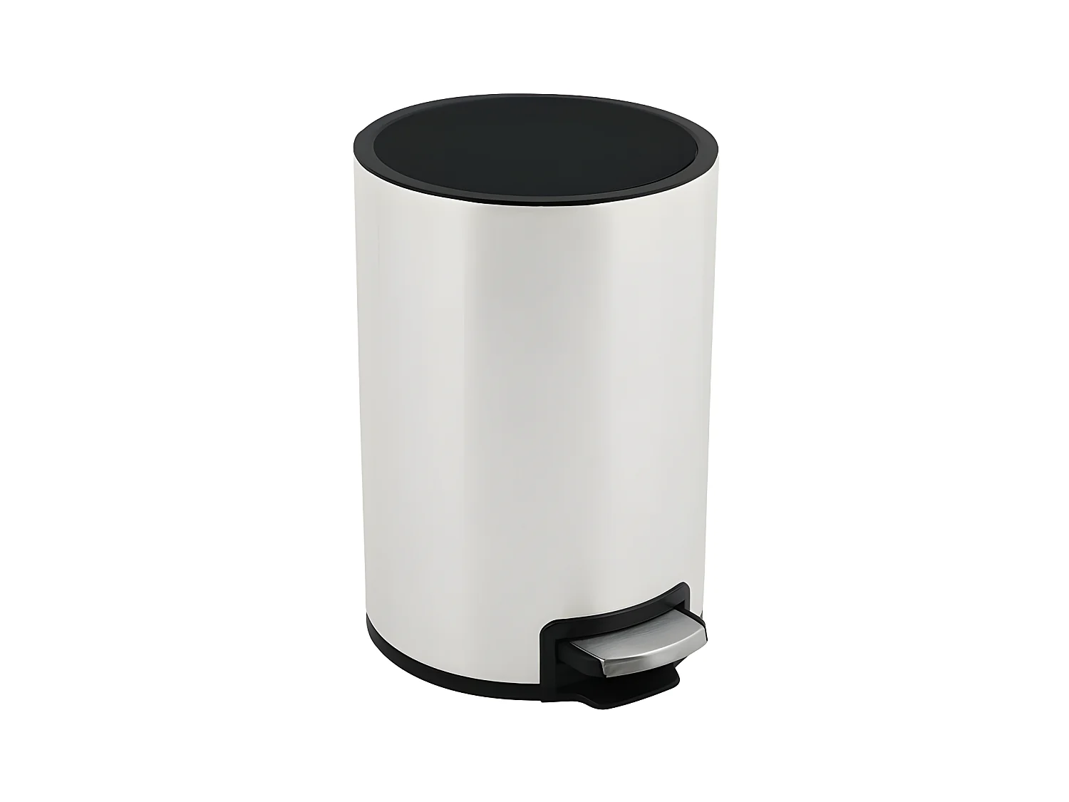 Poubelle à  pédale Inox RIKU 5L Blanc mat Spirella