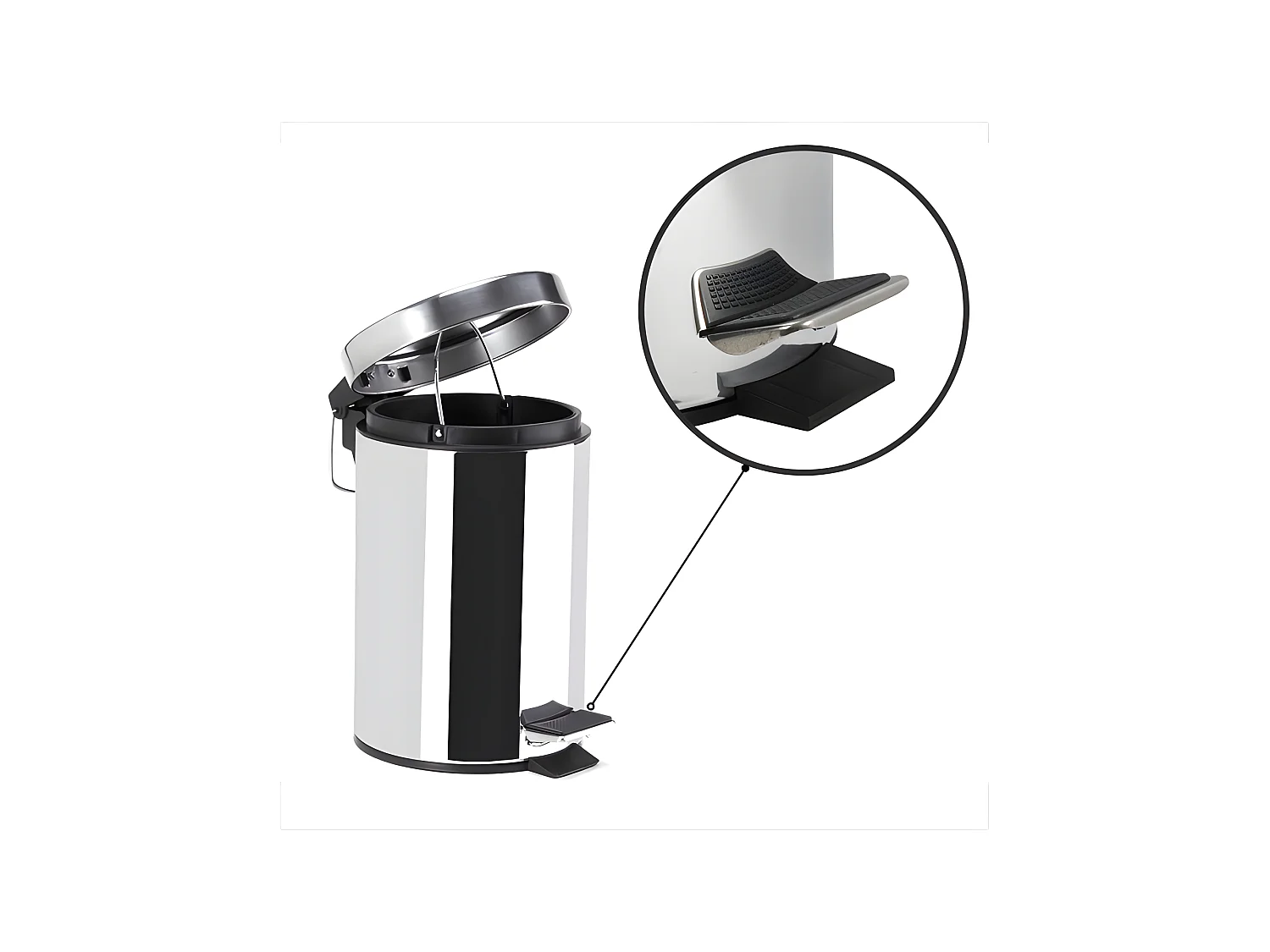 Poubelle à  pédale Inox 5L Miroir MSV