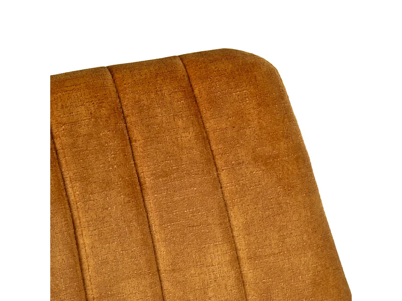 Lot 2 chaises de bar capitonnées velours jaune et pieds métal - NANY