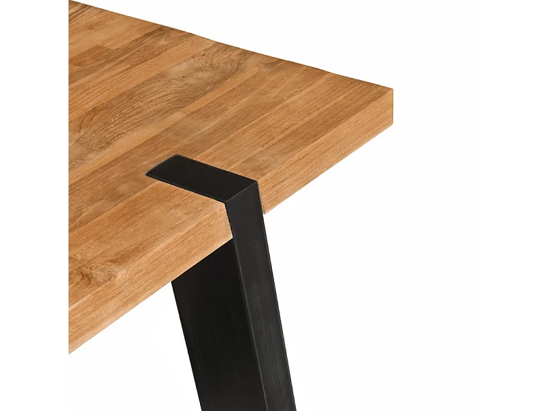 Table L. 180 cm en bois de teck recyclé et pieds en métal - EDWARDS